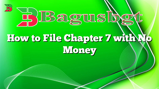 How to File Chapter 7 with No Money