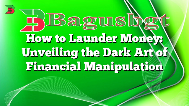 How to Launder Money: Unveiling the Dark Art of Financial Manipulation