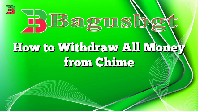 How to Withdraw All Money from Chime